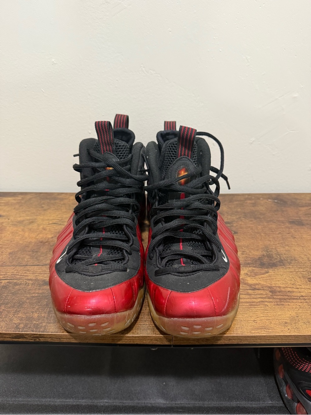 Nike Red and Black Foamposite Men's Sneakers